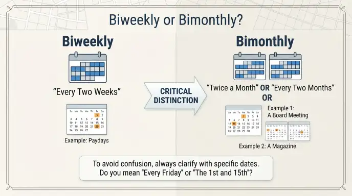 biweekly or bimonthly