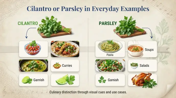 Cilantro or Parsley in Everyday Examples