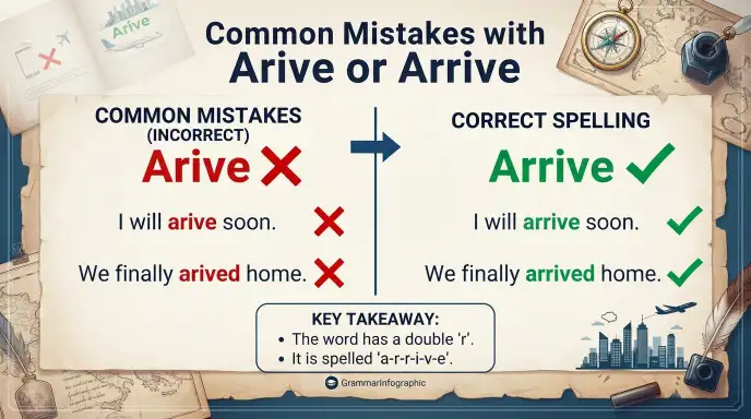 Common Mistakes with Arrive or Arrive