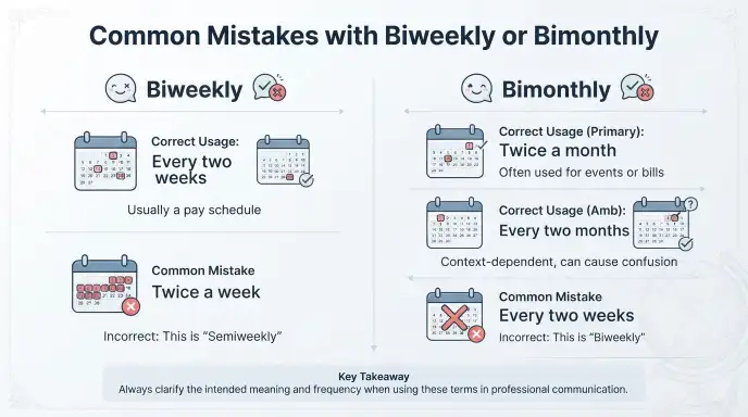 Common Mistakes with Biweekly or Bimonthly