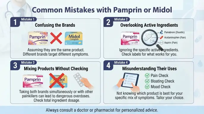 Common Mistakes with Pamprin or Midol