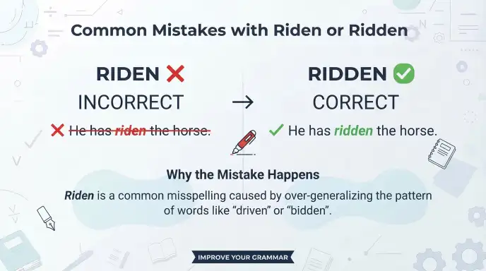 Common Mistakes with Riden or Ridden