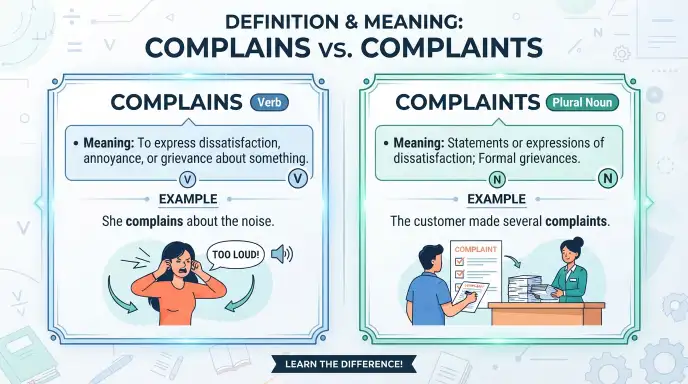 Definition and Meaning of Complains or Complaints