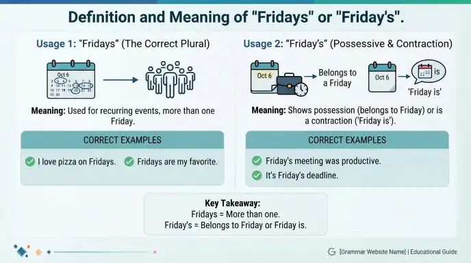 Definition and Meaning of Fridays or Friday’s