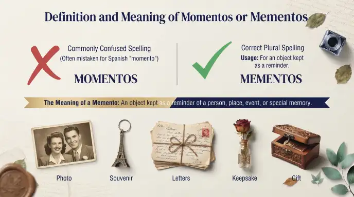Definition and Meaning of Momentos or Mementos