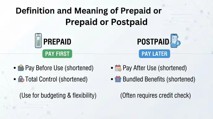 Definition and Meaning of Prepaid or Postpaid