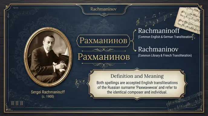 Definition and Meaning of Rachmaninoff or Rachmaninov