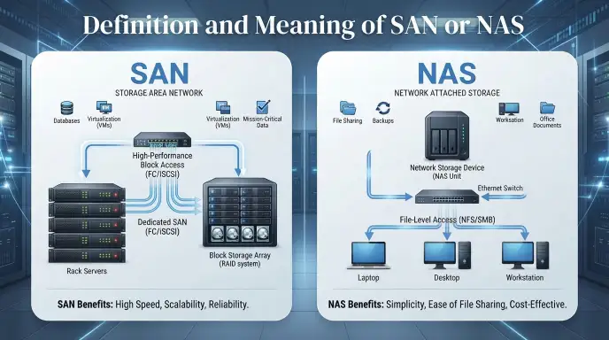 Definition and Meaning of SAN or NAS