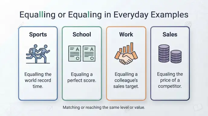 Equalling or Equaling in Everyday Examples