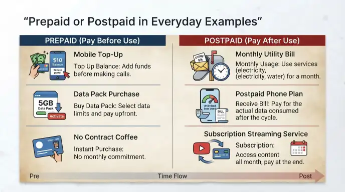 Prepaid or Postpaid in Everyday Examples