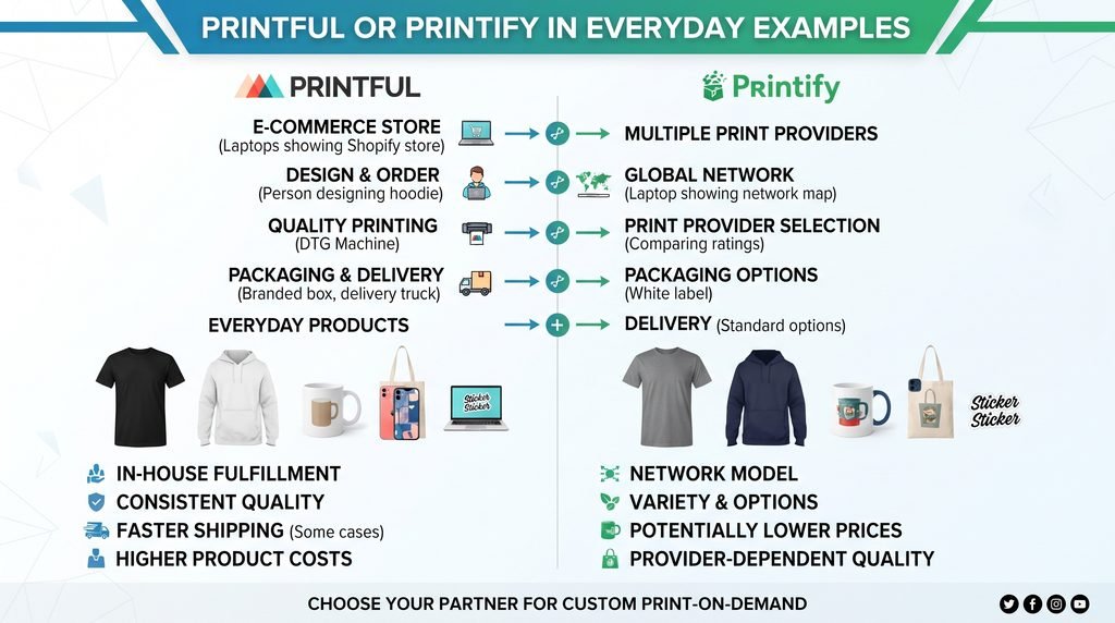 Printful or Printify in Everyday Examples