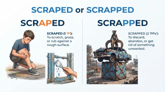 scraped or scrapped