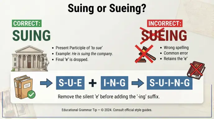 suing or sueing