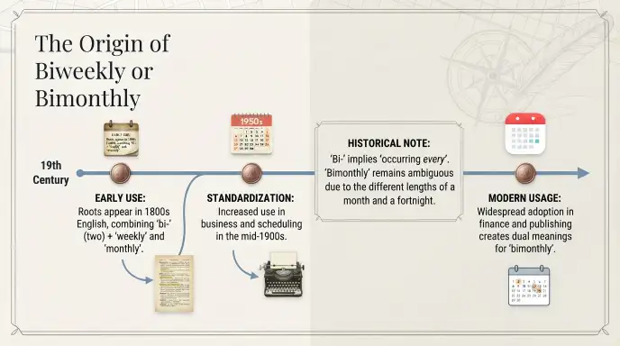 The Origin of Biweekly or Bimonthly