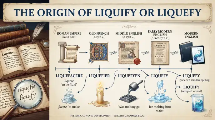 The Origin of Liquify or Liquefy