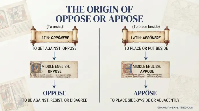The Origin of Oppose or Appose