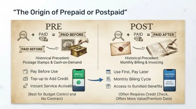 The Origin of Prepaid or Postpaid