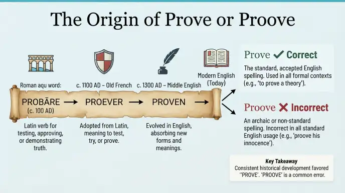 The Origin of Prove or Proove