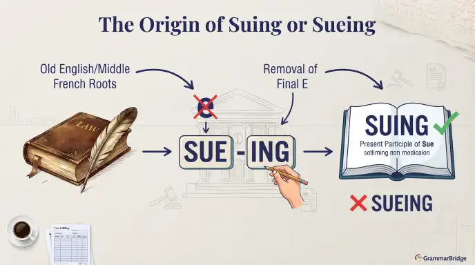 The Origin of Suing or Sueing