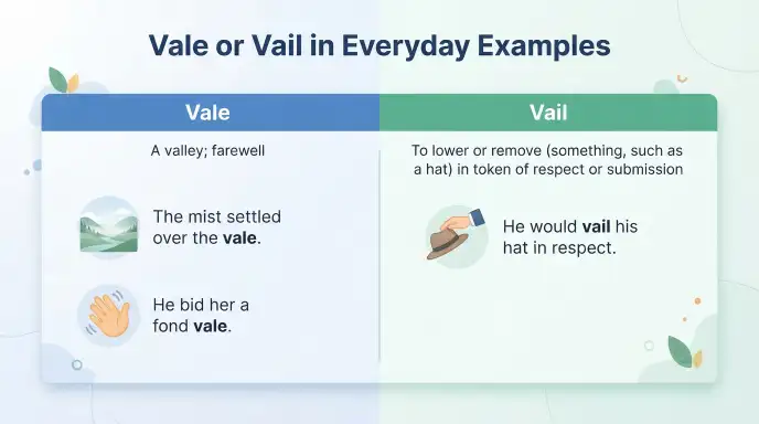 Vale or Vail in Everyday Examples