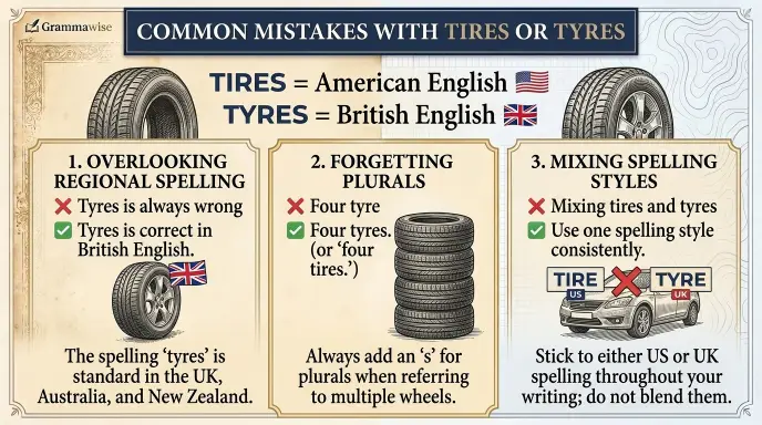 Common Mistakes with Tires or Tyres