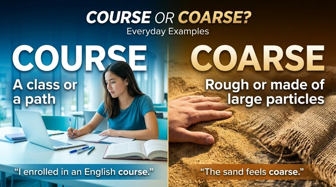 Course or Coarse in Everyday Examples