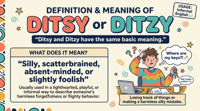 Definition and Meaning of Ditsy or Ditzy