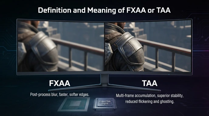 Definition and Meaning of FXAA or TAA