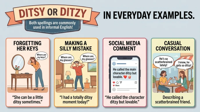 Ditsy or Ditzy in Everyday Examples