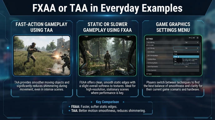 FXAA or TAA in Everyday Examples